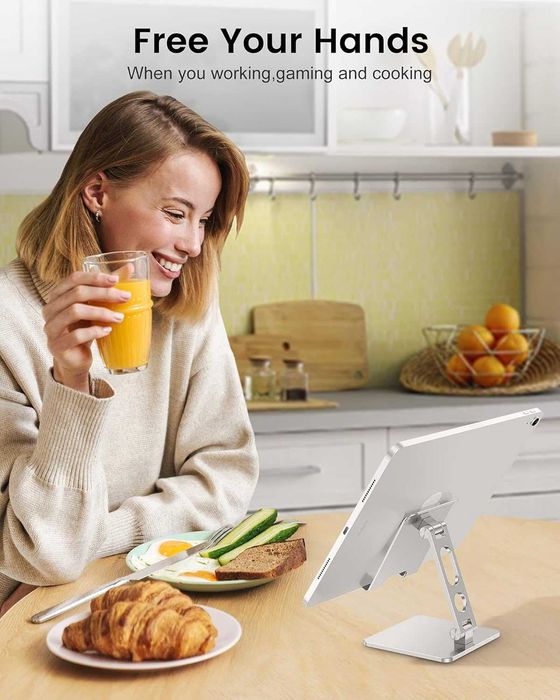 Suporte em metal rebatível para tablets e telemóveis,