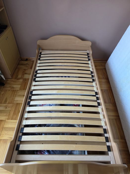 Łóżko 90x200 + materac + stelaż + 2 szuflady – komplet