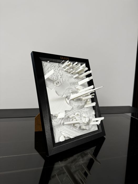 Moldura com Mapa Dubai 3D