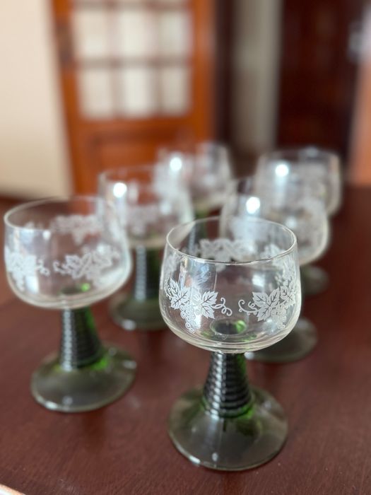 Conjunto de 6 Taças de Vinho Cristal d’Arques – Meados do Século XX