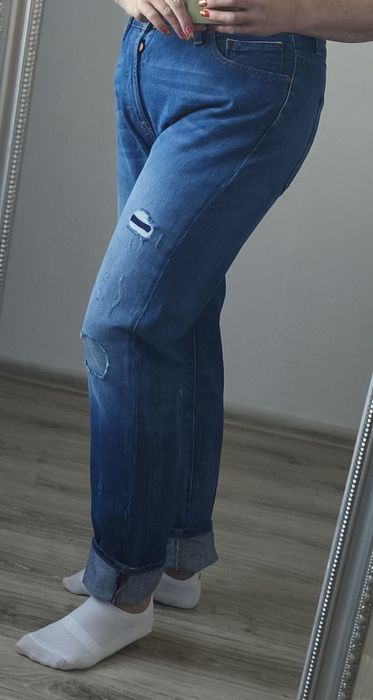 Długie! Skandynawska jakość! Extra odszyte jeansy, r. 44-46