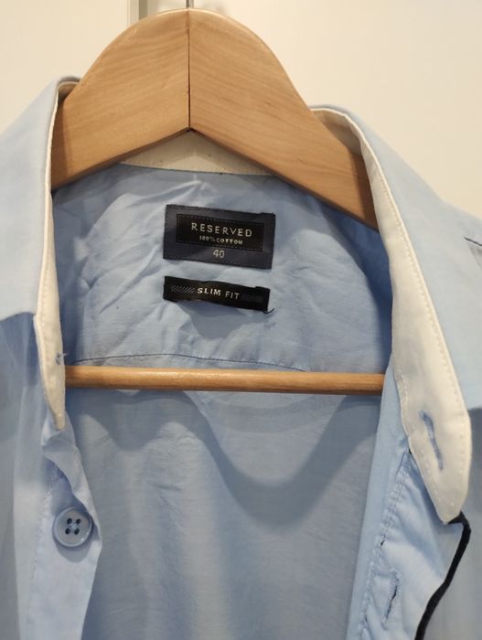 Koszula RESERVED slimfit 40 niebieska