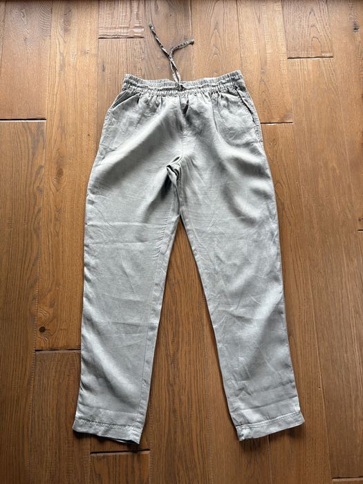 Lnianr spodnje H&M - kolor jasnozielony (khaki), rozmiar S