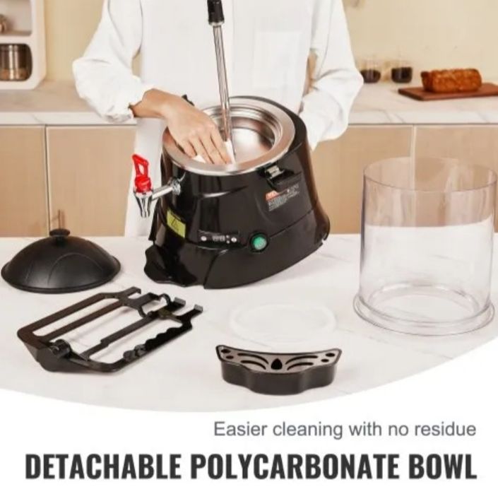 Distribuidor de chocolate quente VEVOR, máquina de chocolate quente de 10 L com faixa de temperatura ajustável, tanque ABS