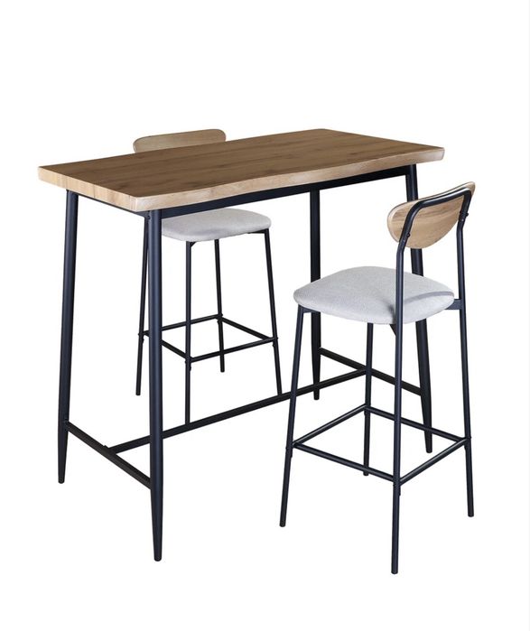 Conjunto mesa bar + 2 cadeiras altas