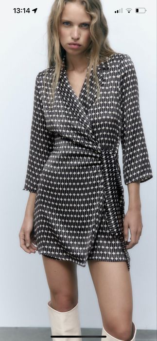 Sukienka zara o kroju marynarki m