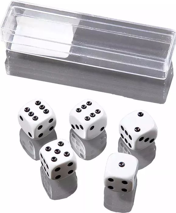 Kości do gry oczkowe, 16 mm. Piatnik