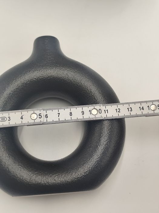 Nowoczesny zestaw 2 wazonów ceramicznych czarne donuty dekoracyjne