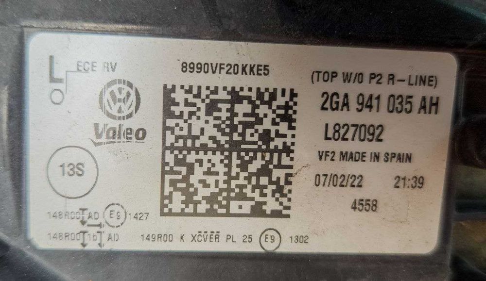 Фара передня права ліва Фольксваген Volkswagen Vw  t roc full led