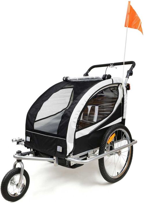 Przyczepka rowerowa z amortyzatorem 3w1 2-osobowa + JOGGER