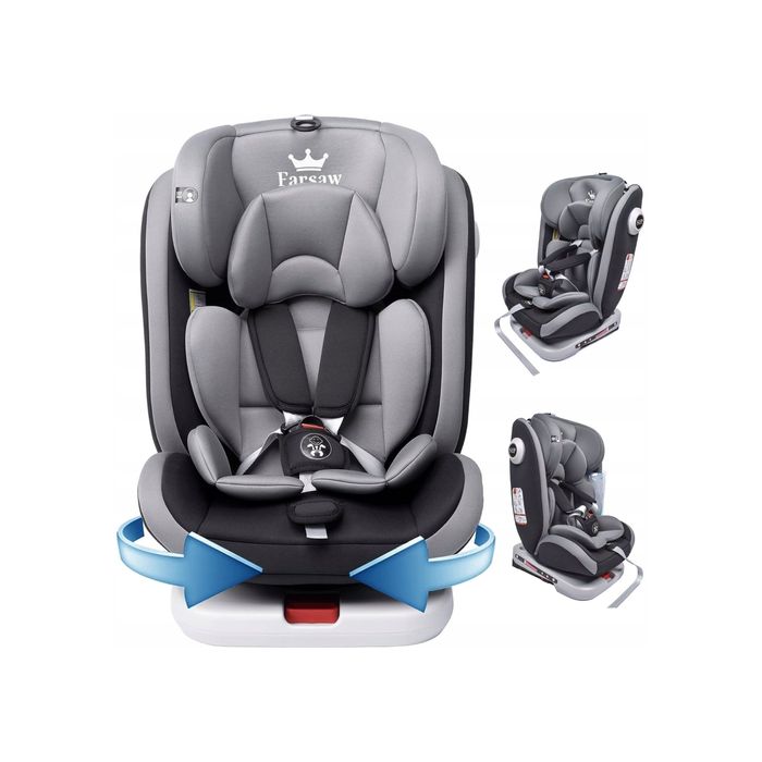 FOTELIK SAMOCHODOWY ISOFIX Obrotowy 360 ° 9-36KG 0-12lat Regulowany