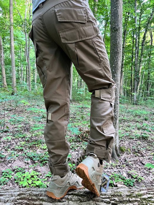 Тактичні штани Combat Rip-Stop койот під наколінники | Військові карго штани Tactical Combat Pants