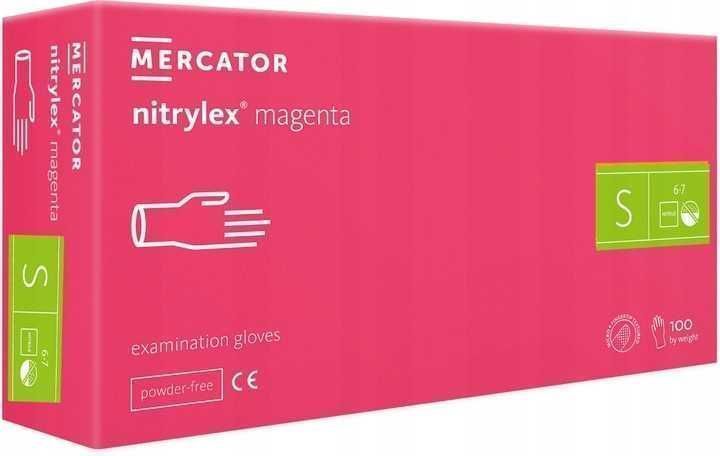 Rękawice Nitrylowe 100 Szt. 7-S Nitrylex Magenta - 10 Szt.