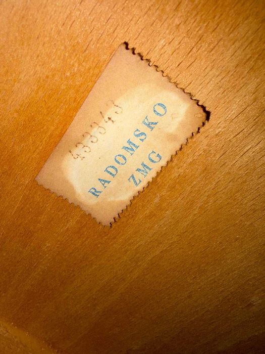 Cadeira de escritório giratória, da Radomsko, Polônia, com etiqueta de origem numerada