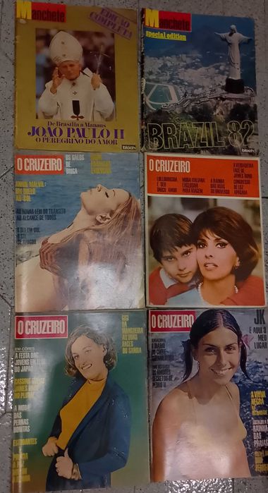 Manchete e O Cruzeiro "Revistas Brasileiras" 6 unidades