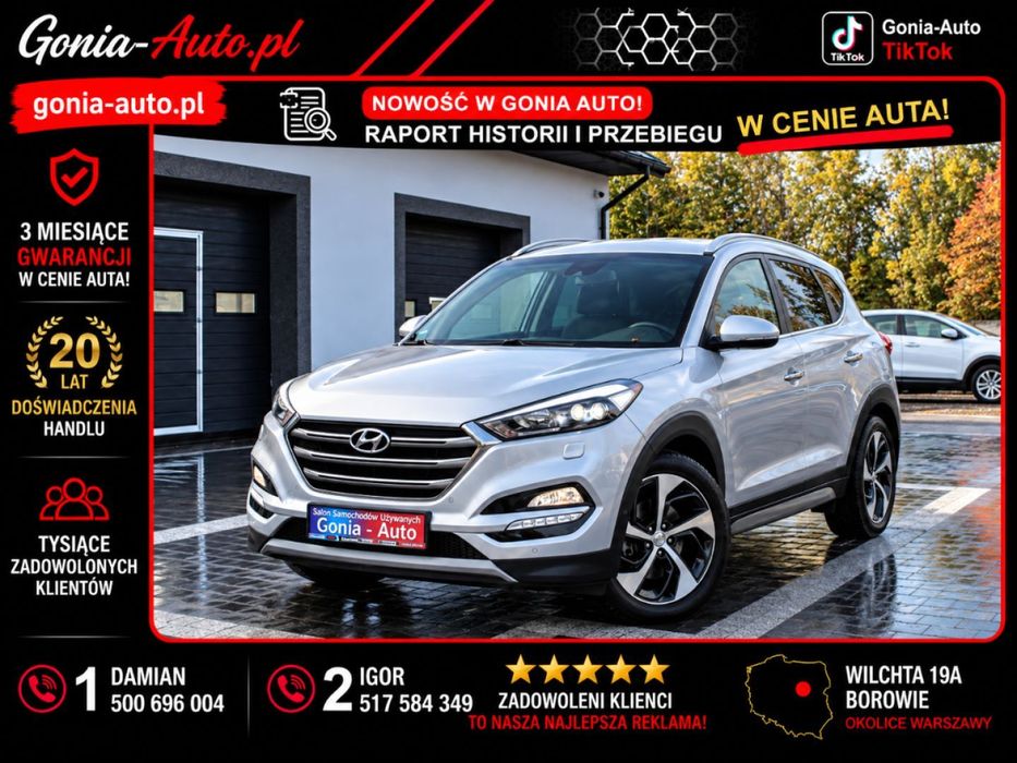 Hyundai Tucson Gwarancja_Bardzo Niski Przebieg_Premium_Kamera_AWD_Z Niemiec !!!