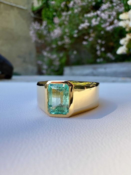 LUKSUSOWY SYGNET ZE SZMARAGDEM KOLUMBIJSKIM IGI 2,11CT 17,43G P.673
