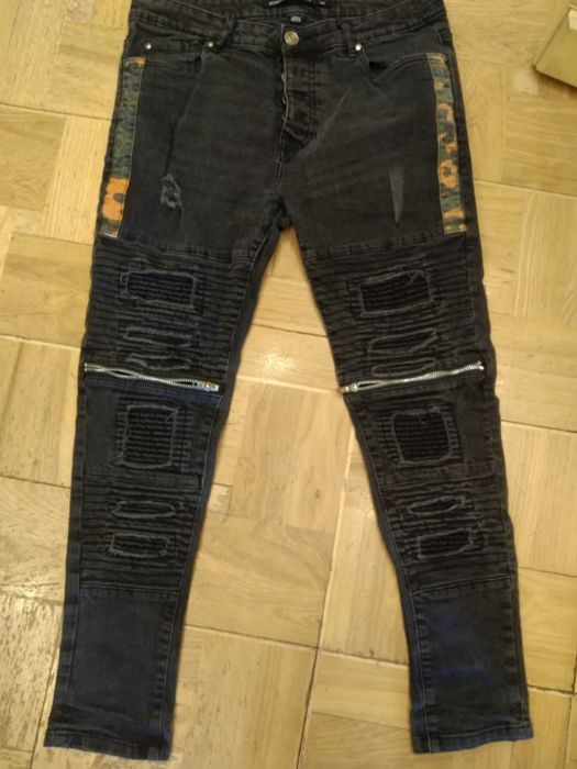 Джинсы узкие (пояс 44)-серые рваные от Zara man (34) + графитовые Brave Soul