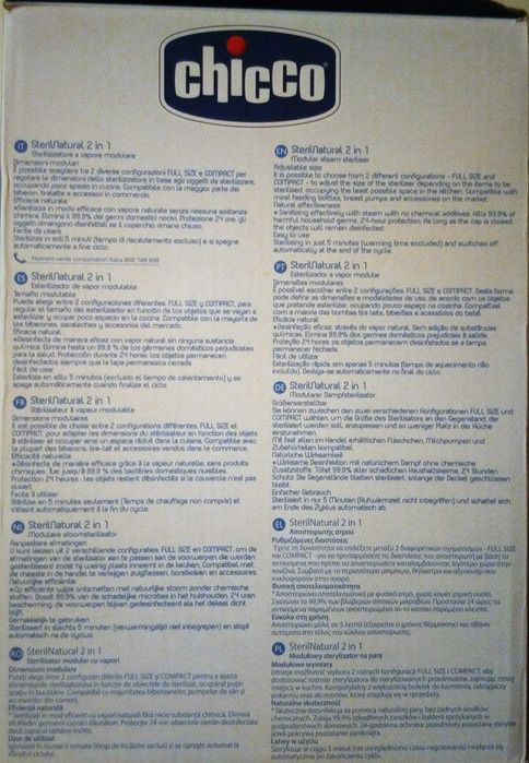 Esterilizador natural 2 em 1 da Chicco