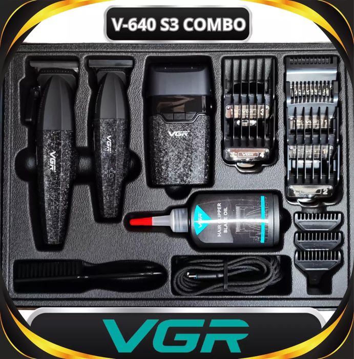 Набір машинок для стрижки VGR 3 в 1, V-640S3 Black