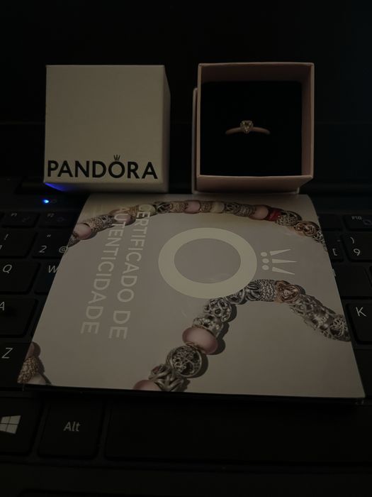 Anel Pandora Coração Rosa / Original com Caixa e Certificado