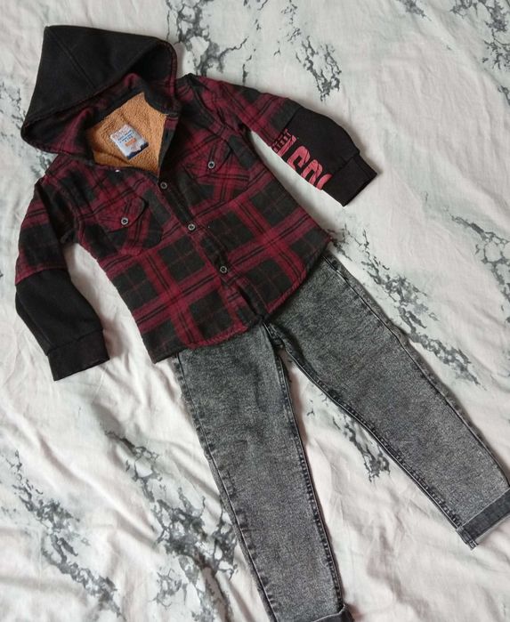 Костюм рубашка в клітинку та джинси, костюм в садочок та прогулянок