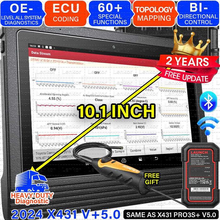Máq. Diagnostico Auto Launch X431 V+ 5.0 PRO3 Bidirecional V. 2026