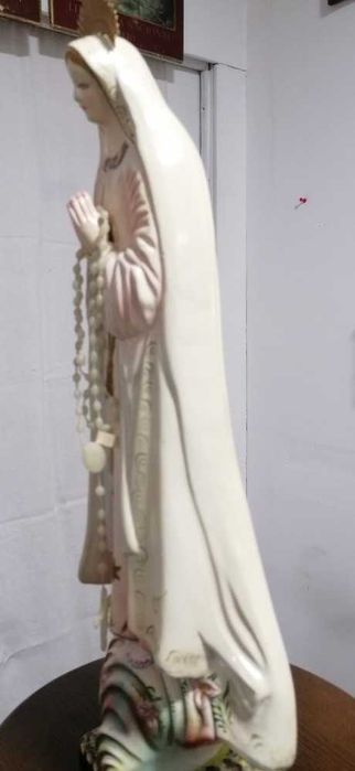 Escultura Nossa Senhora Rosário Fátima em terracota