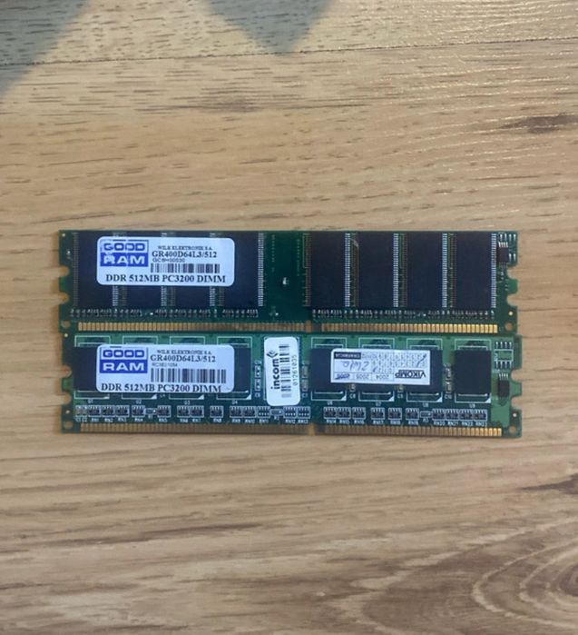 Ram ddr1 1gb w dwóch kościach