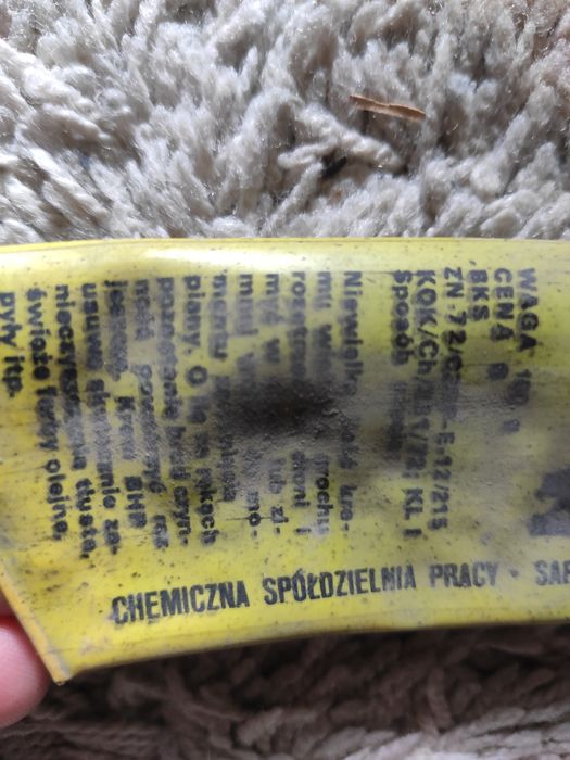 Stary krem do mycia rąk BHP z PRL-U