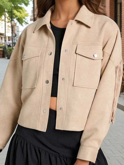 Kurtka z frędzlami xs s nowa