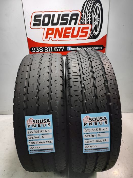 2 pneus semi novos Continental 215/65R16C Oferta dos Portes