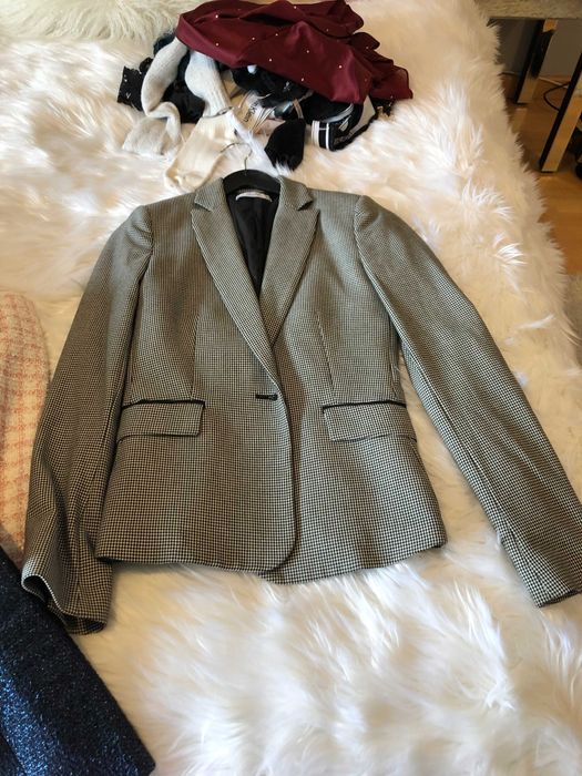blazer preto e branco mango tamanho s