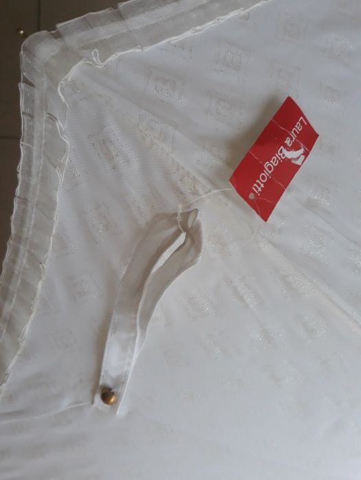 parasolka na chrzest ślubna biała ze złotymi elementami LauraBiagiotti