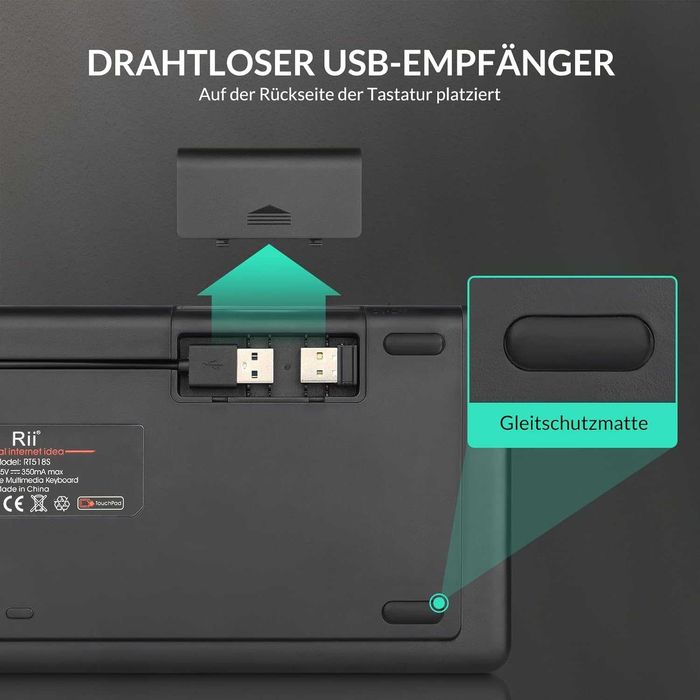 Klawiatura Bluetooth z touchpadem (Bluetooth 5.0 + 2.4G Wireless)