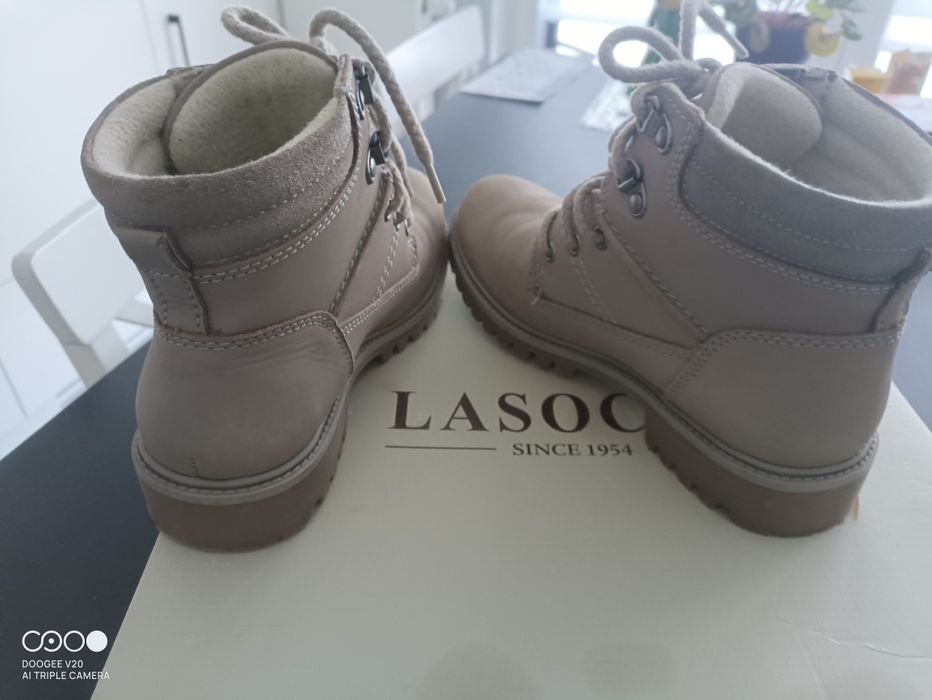 Buty zimowe 36 szare/beżowe