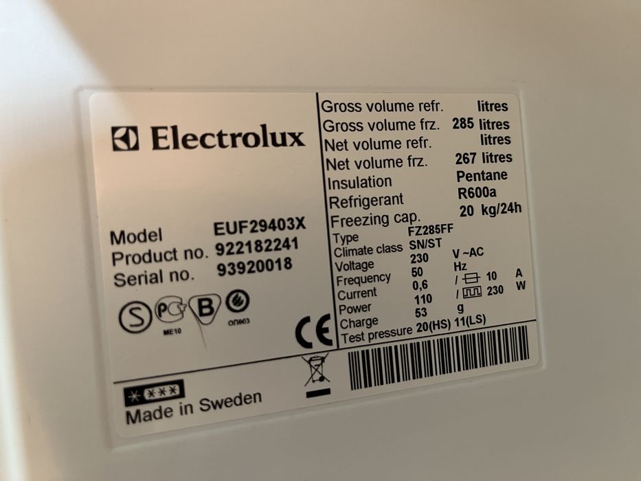 *Electrolux*Duża zamrażarka noFrost*