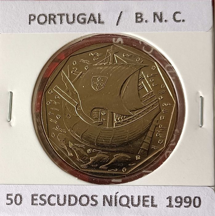 Moedas 50 Escudos 1990 e 2001 Portuguesas Emissão escassa B.N.C.»