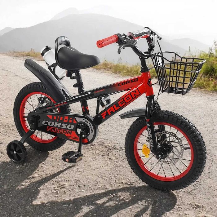 Дитячий велосипед 3-5, 5-7, 6-10 років с додатковими колесами 14"- 20"