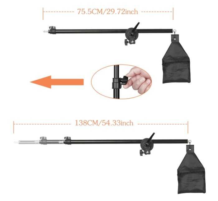 Iluminação estúdio LED kit 2 softboxes extensíveis bicolor com comando