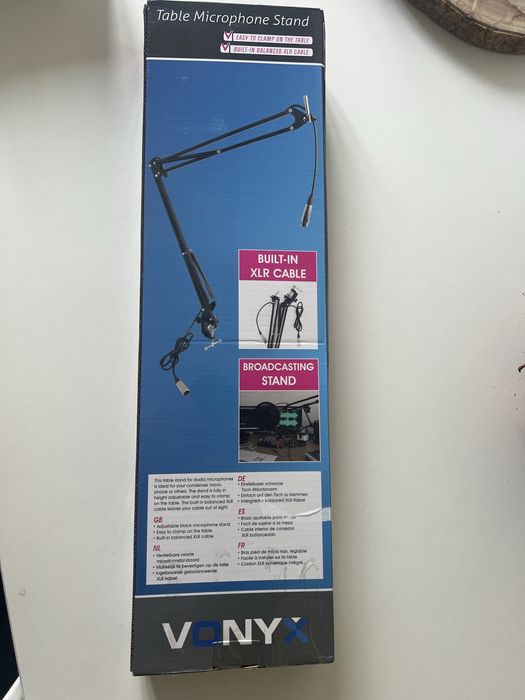 Suporte microfone Vonyx com Cabo XLR integrado
