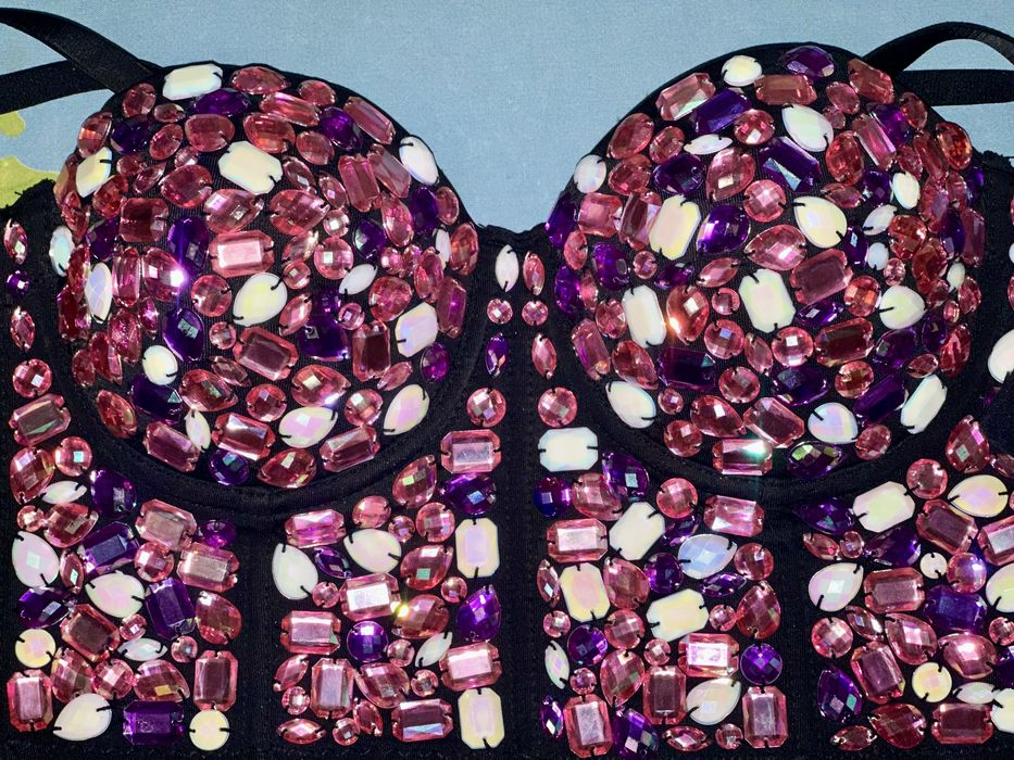 Стильний вечірній топ-корсет із камінням