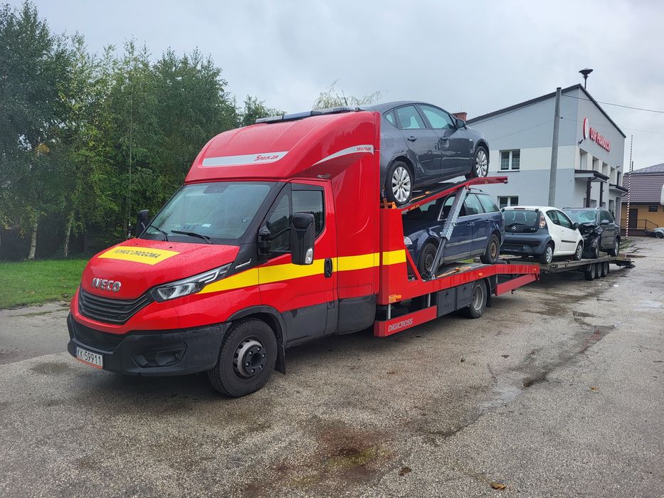 Transport samochodów laweta  Niemcy Włochy Belgia Holandia Litwa