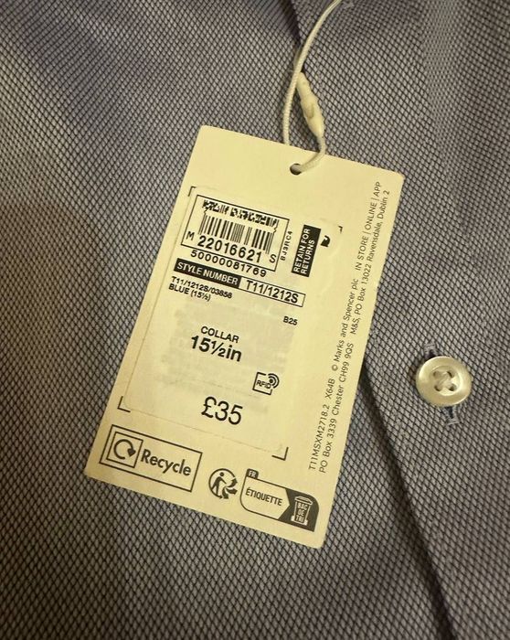 Чоловіча сорочка M&S розмір 39-40