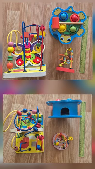 Пазли-вкладиші, обємні, піраміди, стукачки, пальчикові лабіринти, шнур