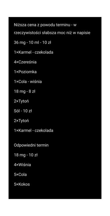Olejek/lq różne smaki