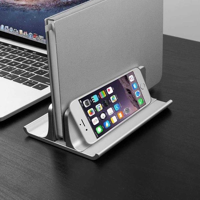 VAYDEER – Aluminiowy pionowy stojak 3‑w‑1 do laptopa, MacBooka, iPada i tabletów