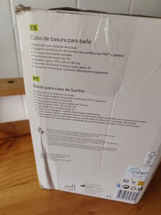 Balde lixo WC novo