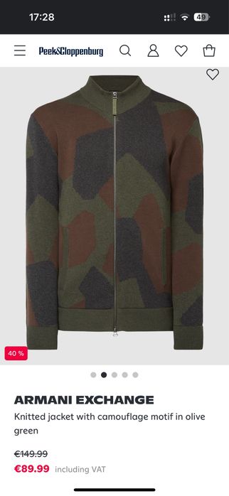 Armani Exchange Knitted Jacket With Camouflage Motif