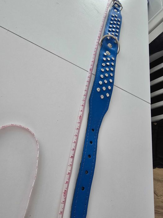 Obroża psa  skóra naturalna Swarovski cyrkonie